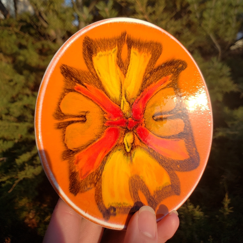 Vibrant Orange and Yellow Art Plate